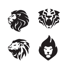 Modern Lion Head Logo Realistic Lion Head Graphic Geometric Lion Head Icon
