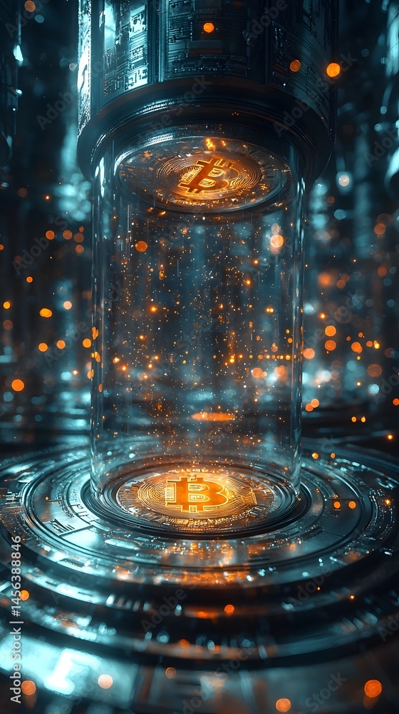 Poster digital coin factory managed by ai minting and distributing virtual tokens