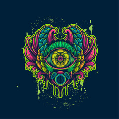 one eye abstract artwork illustration