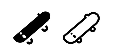 Vector icon set featuring skateboards, perfect for sports and lifestyle designs.