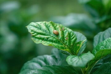 Fototapeta premium Ladybug on Green Leaf