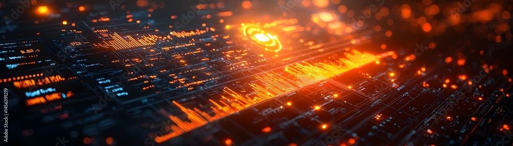 Poster futuristic cryptocurrency trading dashboard with ai powered analytics