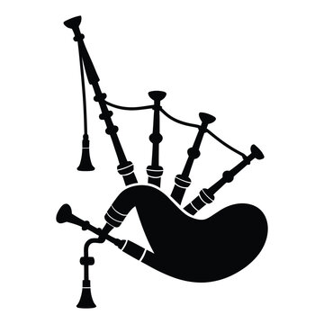 black bagpipes musical instrument silhouette clip art preview