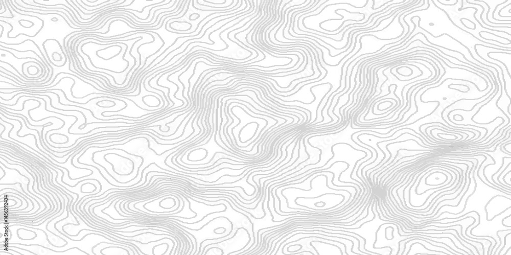 Poster topographic contour lines map seamless pattern, landscape geodesy topography, abstract curvy lines w