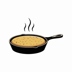 Cast Iron Skillet with Fresh-Baked Cornbread