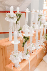 Communion Candles During First Holy Communion Mass Ceremony