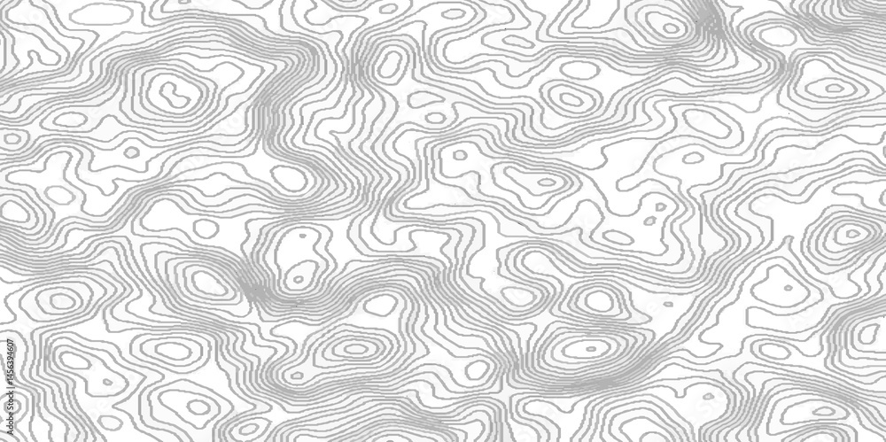 Poster topographic contour lines map seamless pattern, landscape geodesy topography, abstract curvy lines w