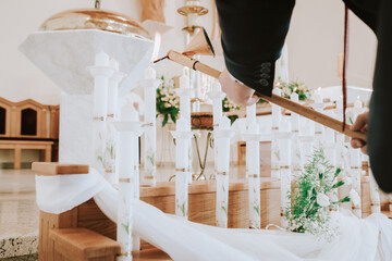 Communion Candles During First Holy Communion Mass Ceremony