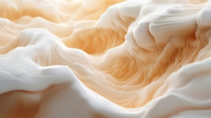 Fototapeta premium Abstract light wave design featuring white and orange colors creating a fluid and dynamic topographic wallpaper style