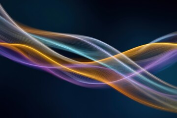 Abstract Light Wave Pattern on Dark Background