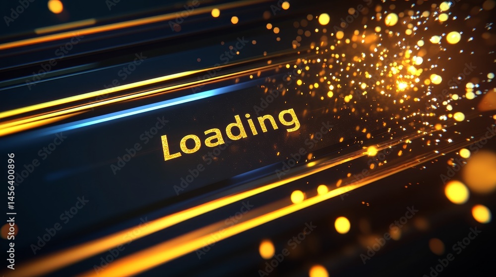Fototapete a vibrant and eyecatching loading graphic showcasing sparkling particles, along with brilliantly glo