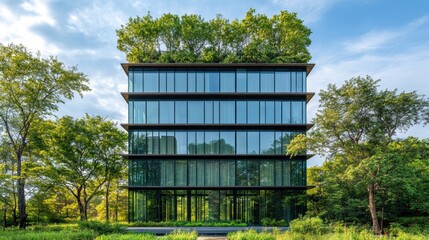 Sustainable urban architecture integrating green rooftop gardens