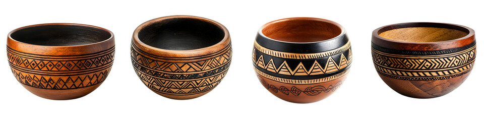 Handmade Ceramic Bowls with Intricate Tribal Patterns
