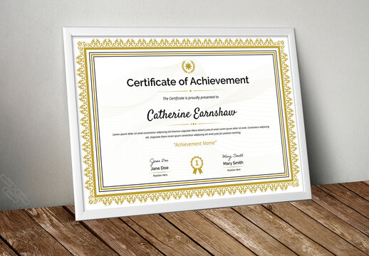 Certificate Template Landscape Layout