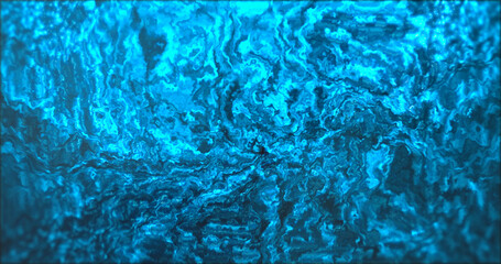 Fluid abstract background, Ink water, Sea wave. Blue color shimmering glowing grain dust mist texture liquid paint splash