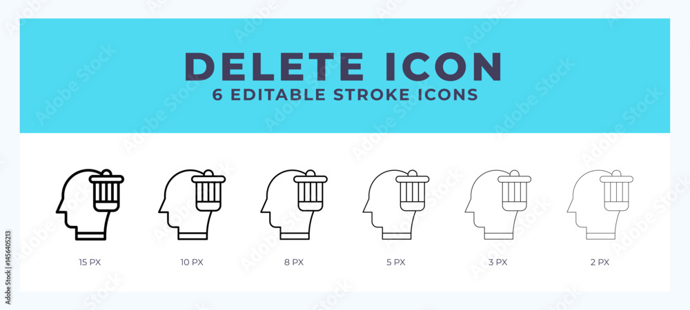 Poster delete icon with different stroke. editable stroke. vector illustration.