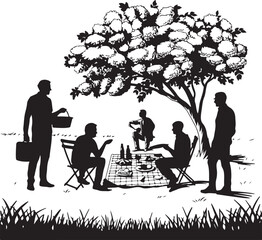 Happy Family Picnic Under Tree

Parents and Kids Picnic Scene Vector

Picnic Blanket and Basket Silhouette

Family Picnic at the Park Design

Silhouette of Summer Picnic Gathering
