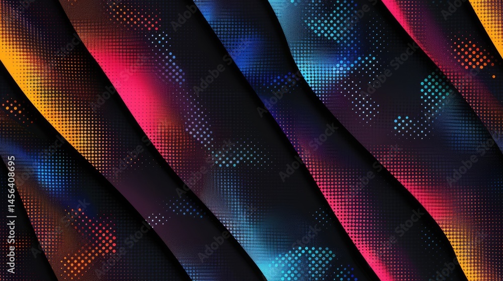 Poster colorful abstract wavy shapes in a gradient. 3d rendering of abstract image of gradient orange, red,