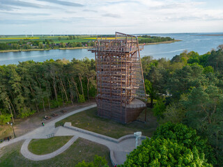 Ship-shaped observation tower on the Wolin island - Wolin city
