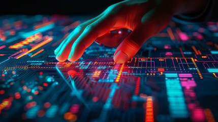 Businessman leveraging technology and data strategies for investment and financial analytics success