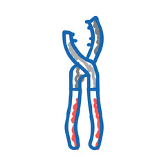 oil filter pliers icon doodle illustration