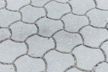 Gray Paving Stones Forming Urban Sidewalk Surface