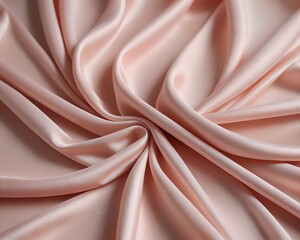 Obraz premium Elegant Peach Silk Fabric with Soft Folds and Smooth Texture