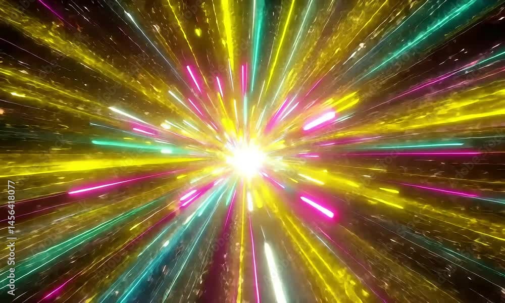 Poster abstract explosion of colorful light rays background design