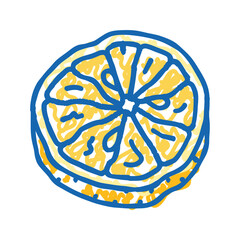 lemon dried fruit icon doodle illustration