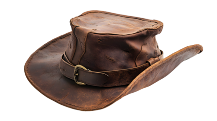 Authentic 15th Century Explorer's Hat Isolated on White Background