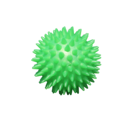 Green Spiky Massage Ball on White Background