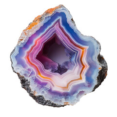 A stunning close-up of an agate gemstone, showcasing its beautiful colorful layers and intricate patterns.