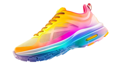 Vibrant Athletic Shoe on White Background for Sport and Fitness Enthusiasts