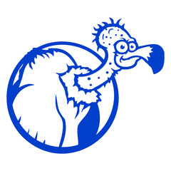 Vulture scavenger bird funny vultures fun cartoon Isolated Vector Graphic Design Illustration
