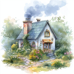 Cozy Summer Cottage Surrounded by Lush Garden  