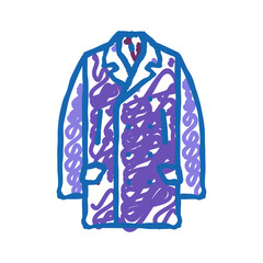 peacoat outerwear male icon doodle illustration