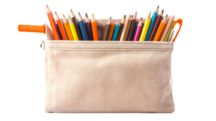 Professional Canvas Stationery Bag on White Background for Stationery and Office Supplies Photography