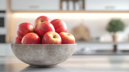 Red apples in bowl kitchen