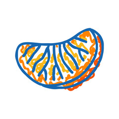 wedge mandarin clementine icon doodle illustration