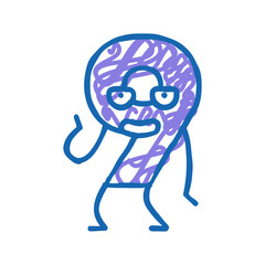 nine number character icon doodle illustration