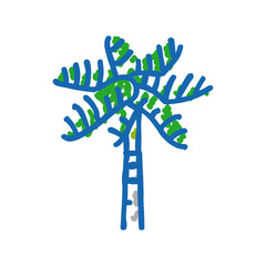 royal palm tree icon doodle illustration