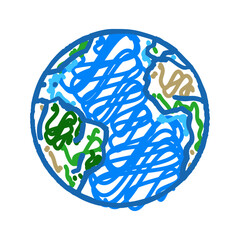 atlantic ocean map icon doodle illustration