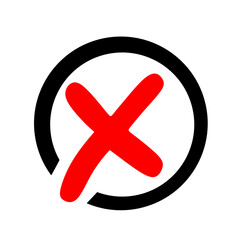 Obraz premium red cross icon with black circles