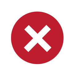 Obraz premium white cross icon sign with red circles