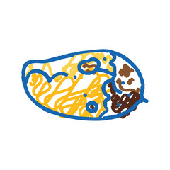 mangoes rotten food icon doodle illustration