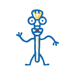 brush stationery character icon doodle illustration