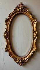 artistic gold frame with curved shapes. a vintage treasure from the past 1