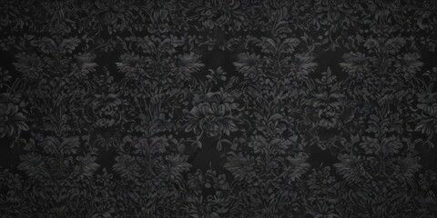 Fototapeta premium Intricate black damask, seamless floral vines , sophisticated, graphics