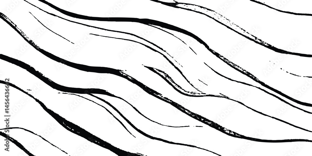Poster black flowing wave lines on white transparent background. abstract wave line for banner, template, w