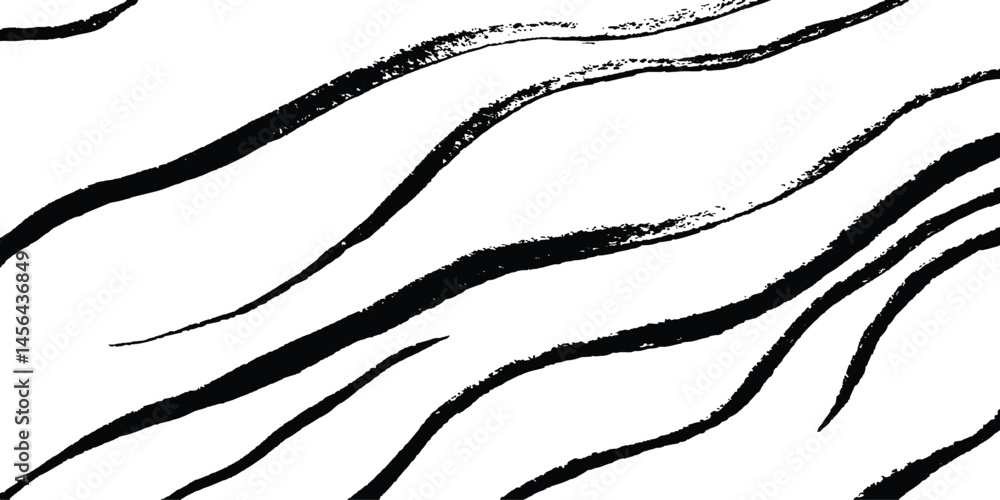 Poster black flowing wave lines on white transparent background. abstract wave line for banner, template, w